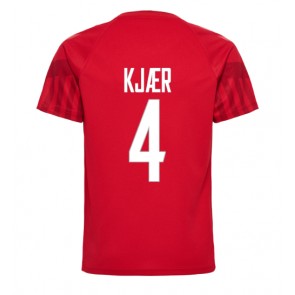 Denmark Simon Kjaer #4 Replica Home Stadium Shirt World Cup 2022 Short Sleeve